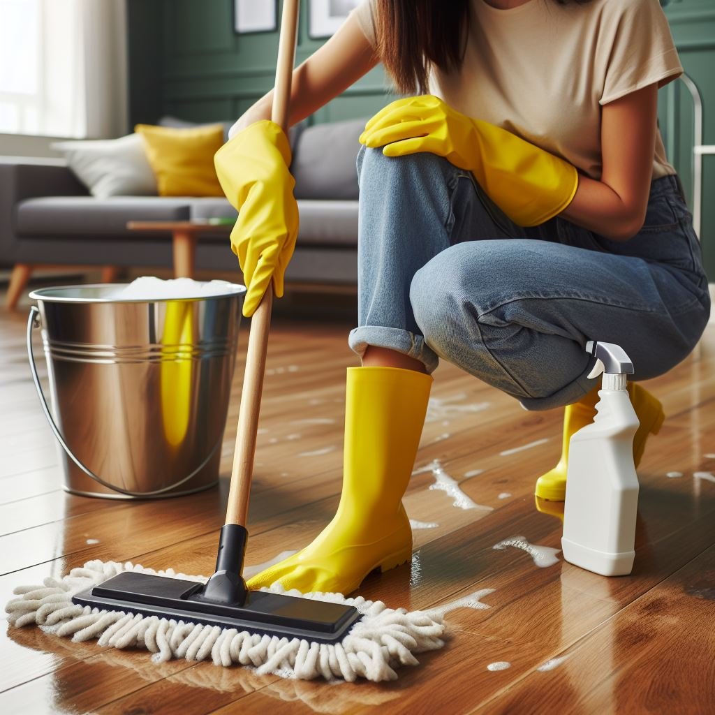 Maid Blast NYC cleaning a hardwood floor in New York City